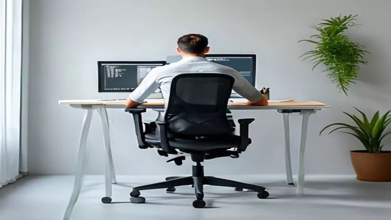 Phân tích y khoa hình ảnh Tư thế ngồi làm việc chuẩn công thái học, tránh gù lưng